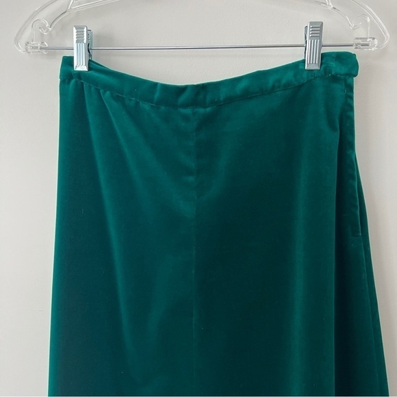 Vintage Velvet Maxi Handmade Emerald Green Witchy Fairy Long Skirt - Picture 8 of 14